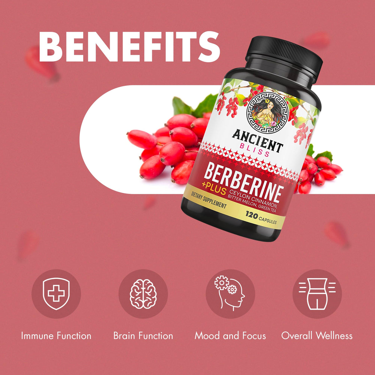 Ancient Bliss Berberine HCL 1200mg packaging details