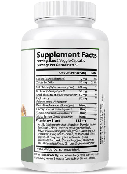 USA imported liver health support pills bottle top angle perspective view