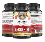 Back view of Ancient Bliss Berberine HCL dietary supplement bottle