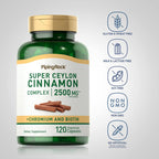 Side view of Piping Rock Ceylon Cinnamon 120 capsules