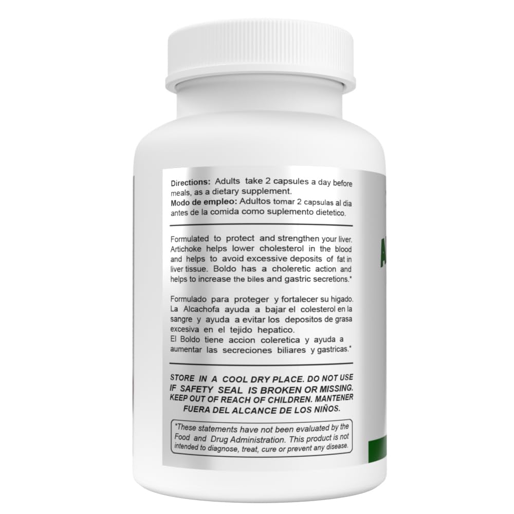 Sunshine Naturals Alcachofa dietary supplement packaging displaying key ingredient details.