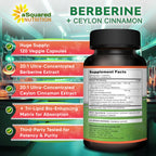 High potency Berberine HCl and Ceylon Cinnamon capsules