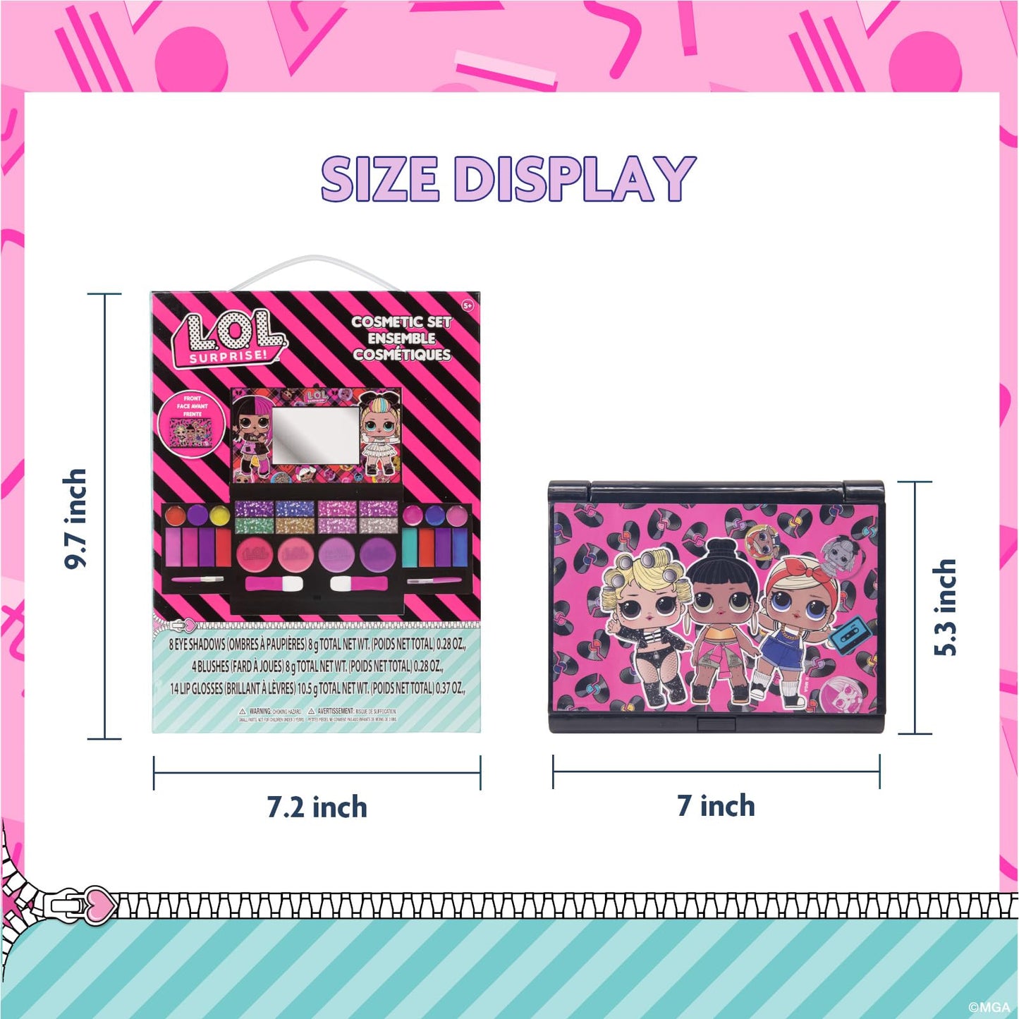 Townley Girl authentic imported kids makeup kit gift packaging back view details