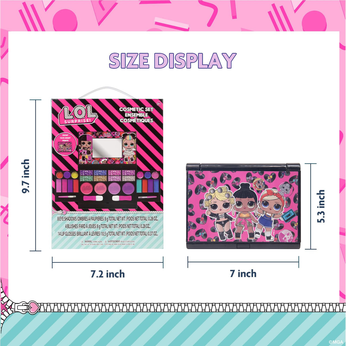 Townley Girl authentic imported kids makeup kit gift packaging back view details