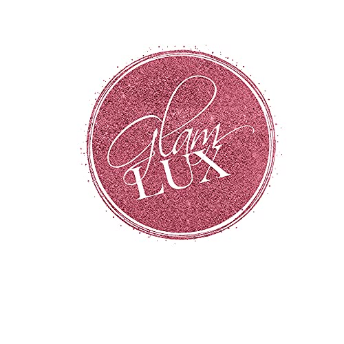 Glam Lux surprise makeup assortment displaying a variety of eyeshadows, lip liners, and eyeliners outside the pink pouch.