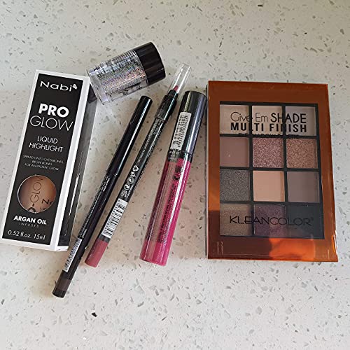 Glam Lux luxury mystery makeup bag opened up to reveal diverse imported American beauty products inside.