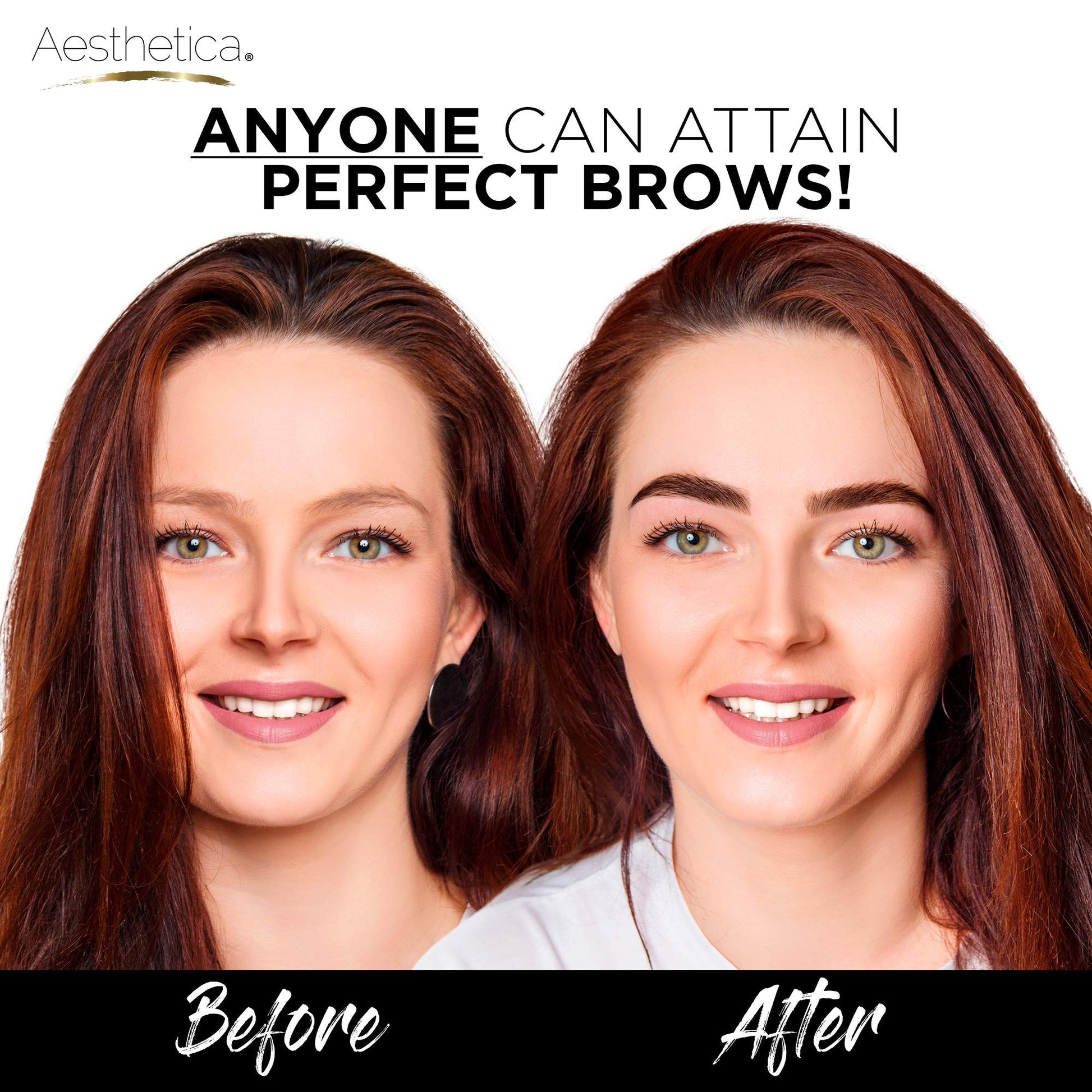 Professional eyebrow defining kit with mapping stencils and high definition tweezers layout.