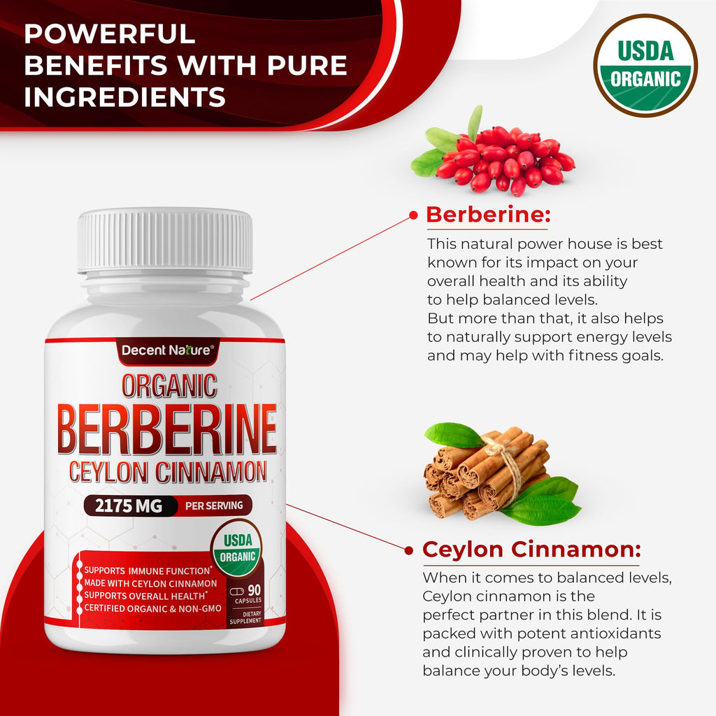 Organic Berberine and Ceylon Cinnamon capsules bottle