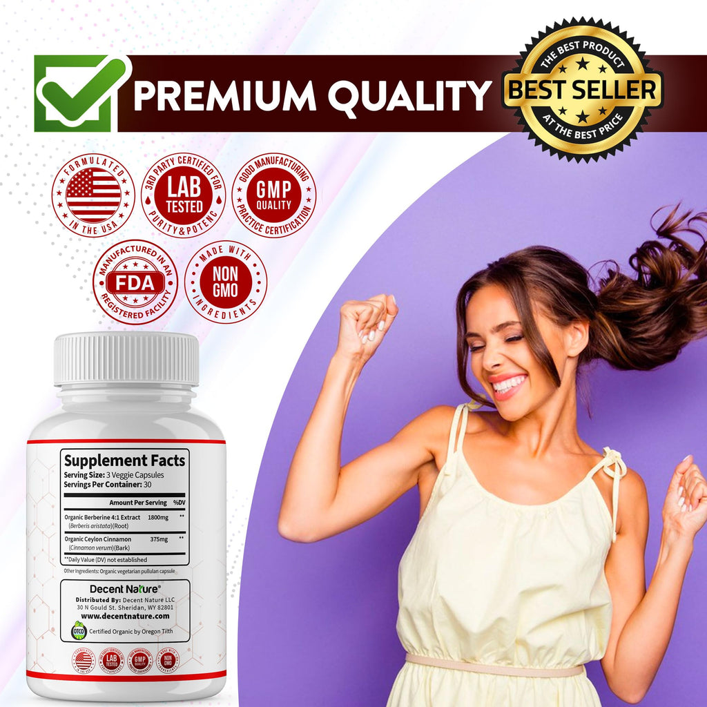 Decent Nature Berberine dietary supplement bottle