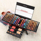 Miss Rose All In One Cosmetic Set displaying the integrated full-size big mirror and eyebrow powders.