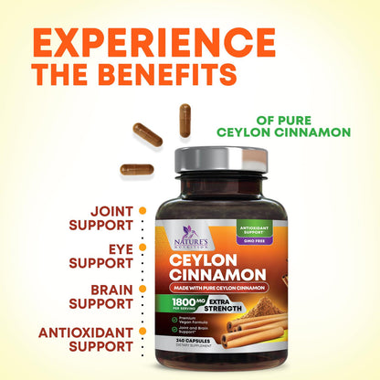Nature's Nutrition high potency cinnamon supplement packaging