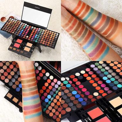 Miss Rose Professional Makeup Palette compact black piano box exterior view for travel convenience.