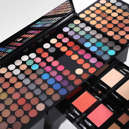 Miss Rose Cosmetic Set showing included lipsticks, makeup brushes, and liquid eyeliner pencils.