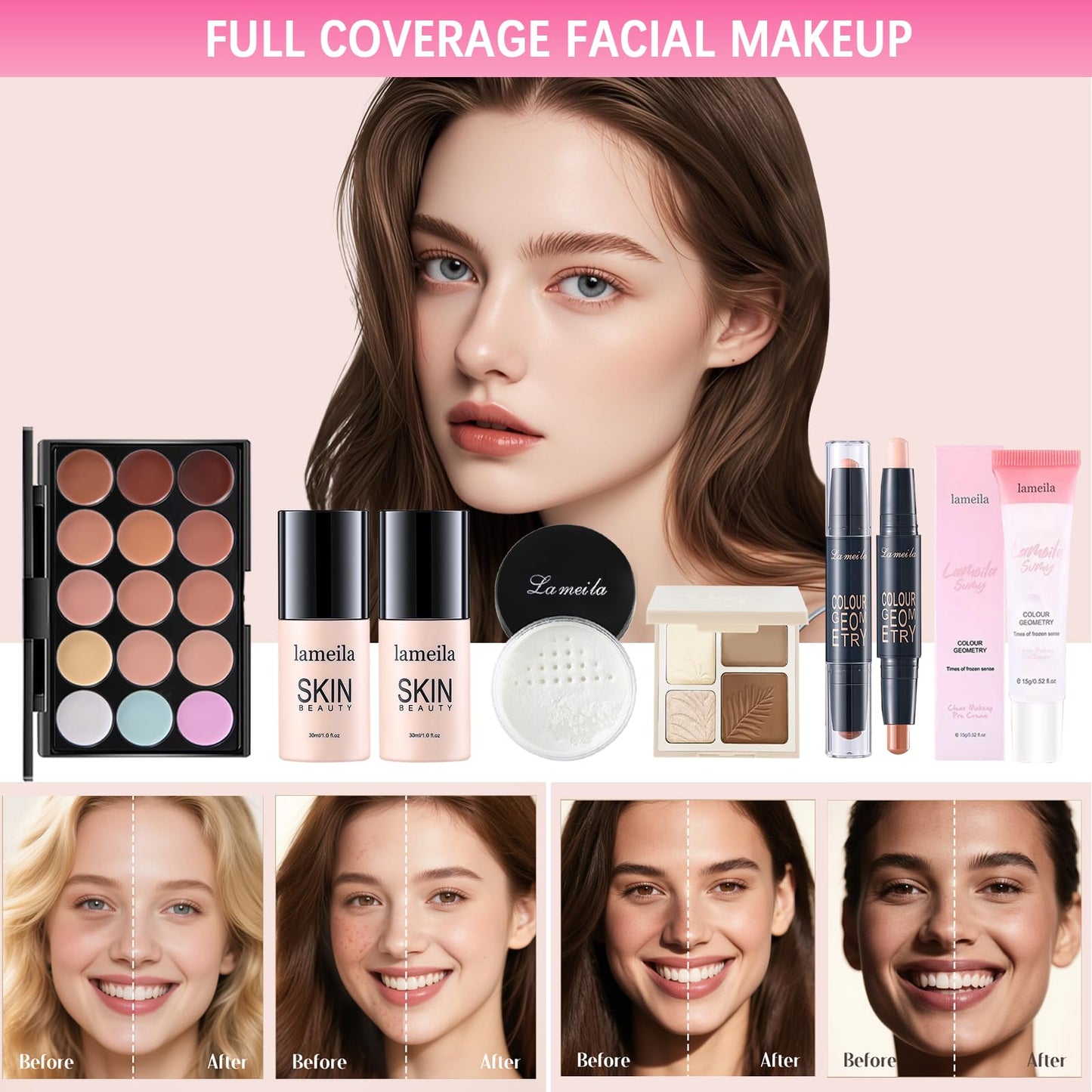 Peenice travel makeup set packed inside the branded travel bag