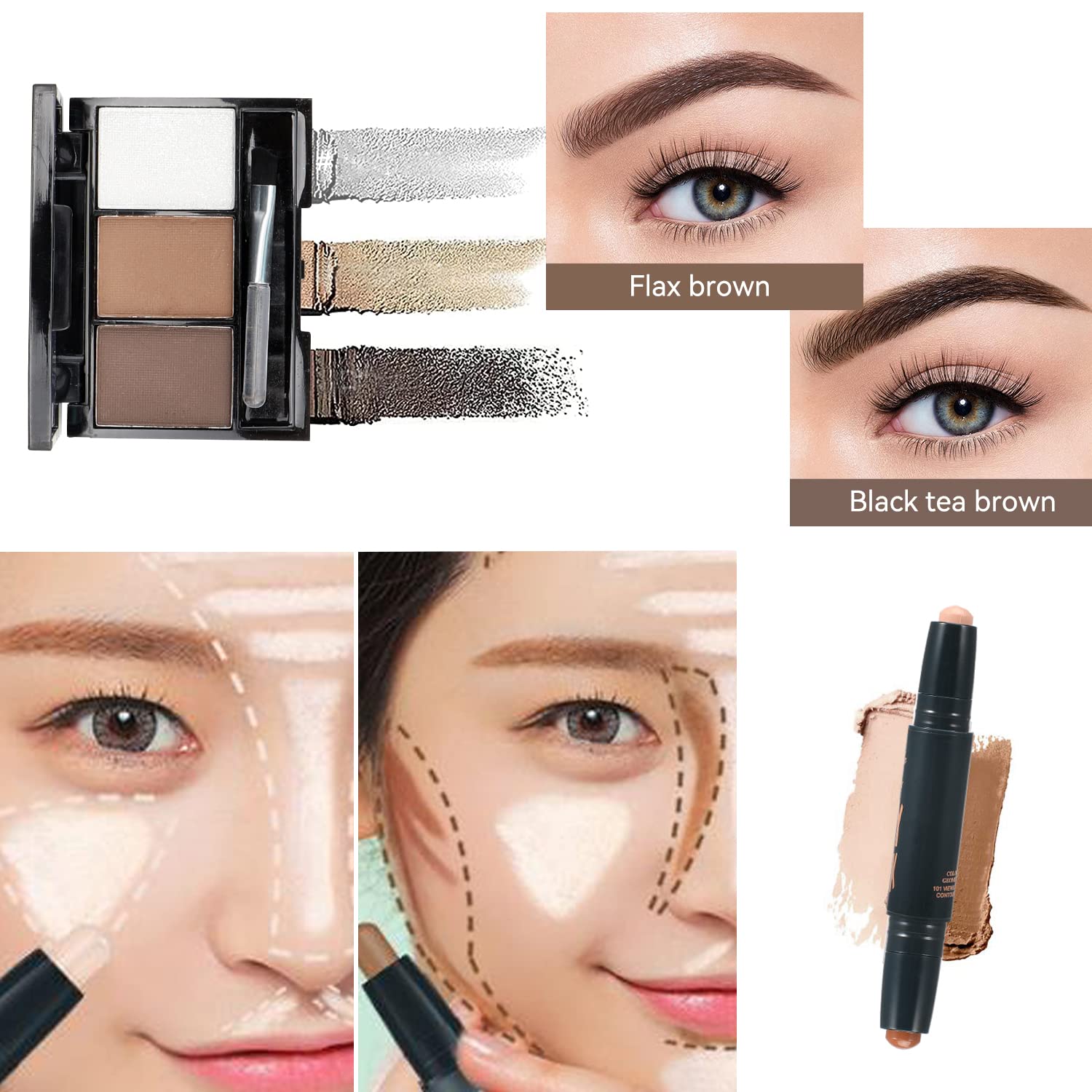 Karuizi professional makeup brushes and cosmetic powder puffs laid out for detailed view