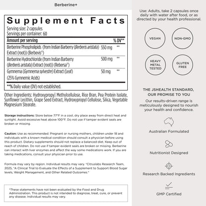 JSHealth Berberine+ premium health supplement for blood sugar