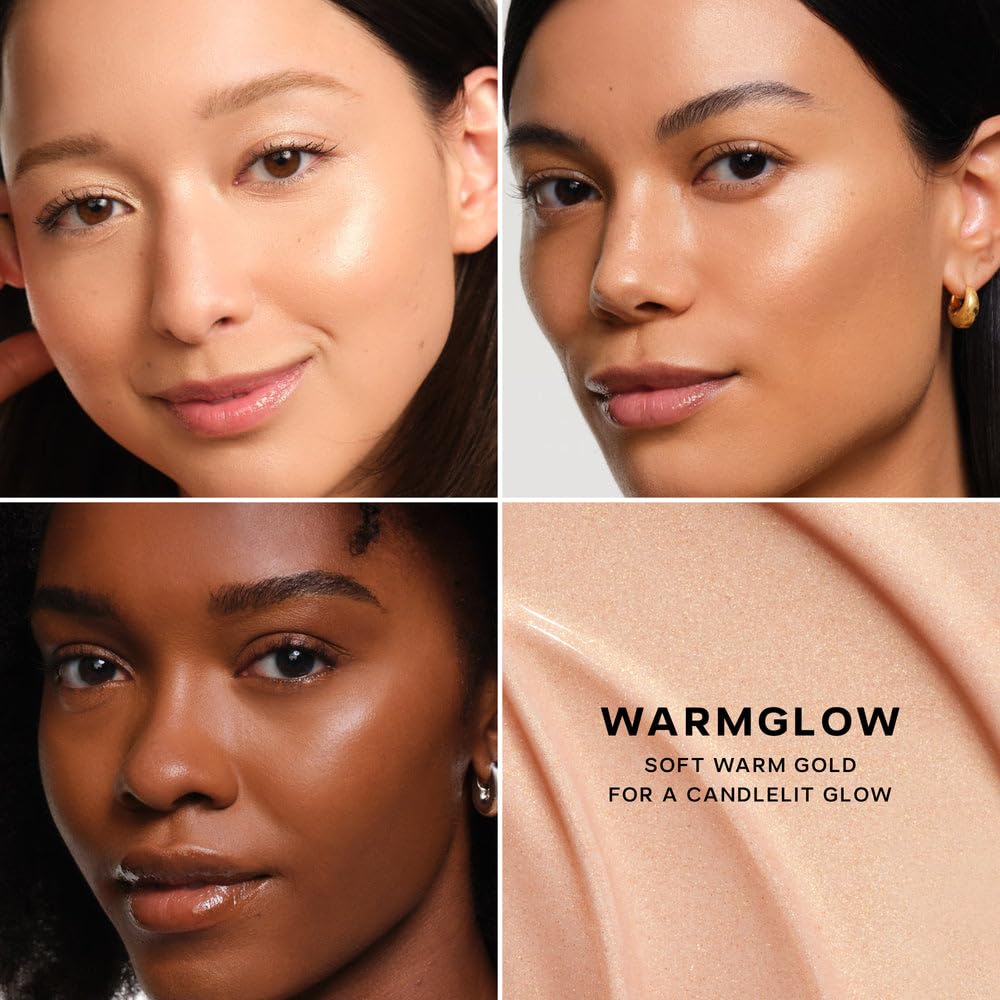 Saie Glowy Super Gel in Warmglow soft gold liquid highlighter bottle