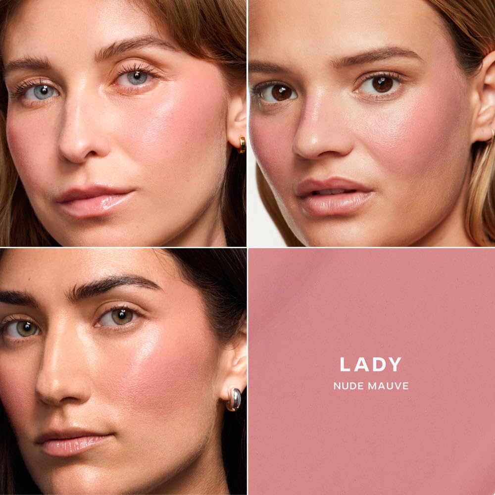 Clean beauty skincare infused makeup kit components displayed on light background