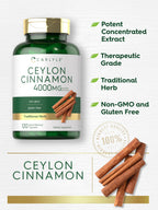 Carlyle Ceylon Cinnamon 120 count bottle side view