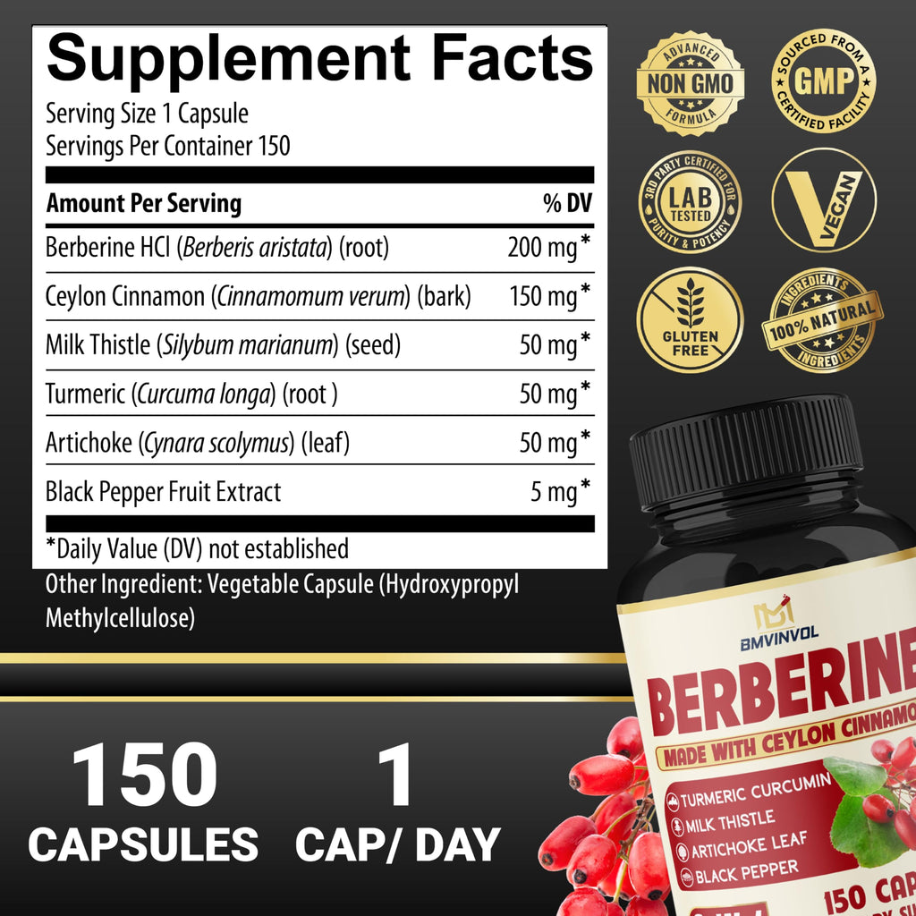 Bmvinvol 6-in-1 supplement bottle label details