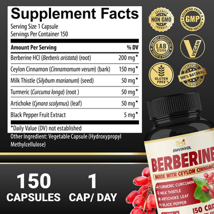 Bmvinvol 6-in-1 supplement bottle label details