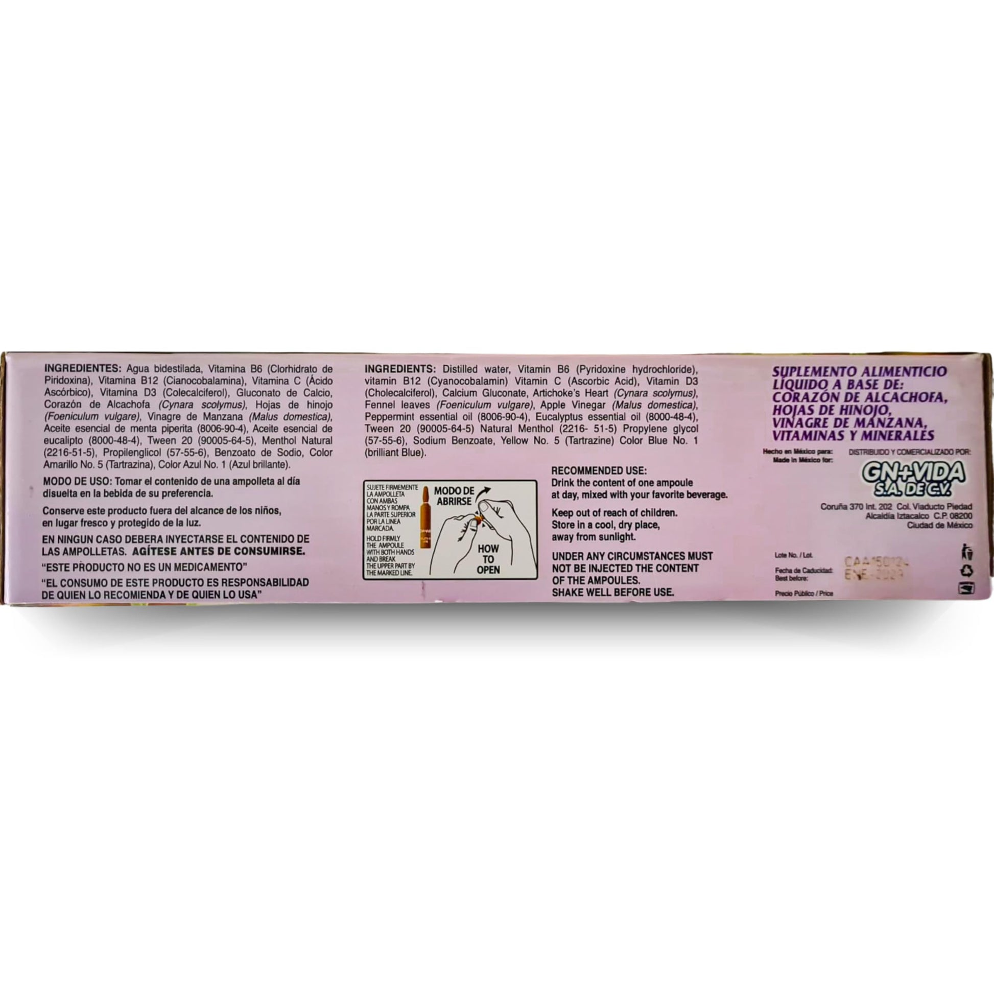 Authentic imported USA artichoke liquid dietary supplement for metabolic health and fat digestion support
