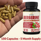 Side view of Bmvinvol Berberine 150 capsule bottle