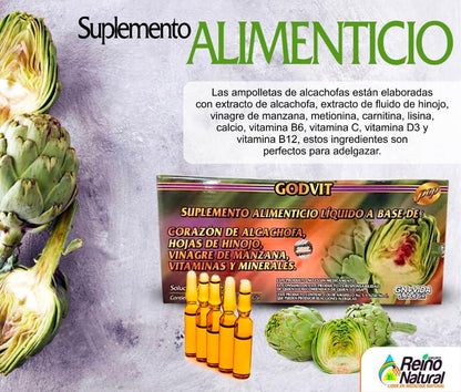 Sixty day supply of GN Vida Alcachofivida drinkable liquid ampoules for Indian wellness and weight control
