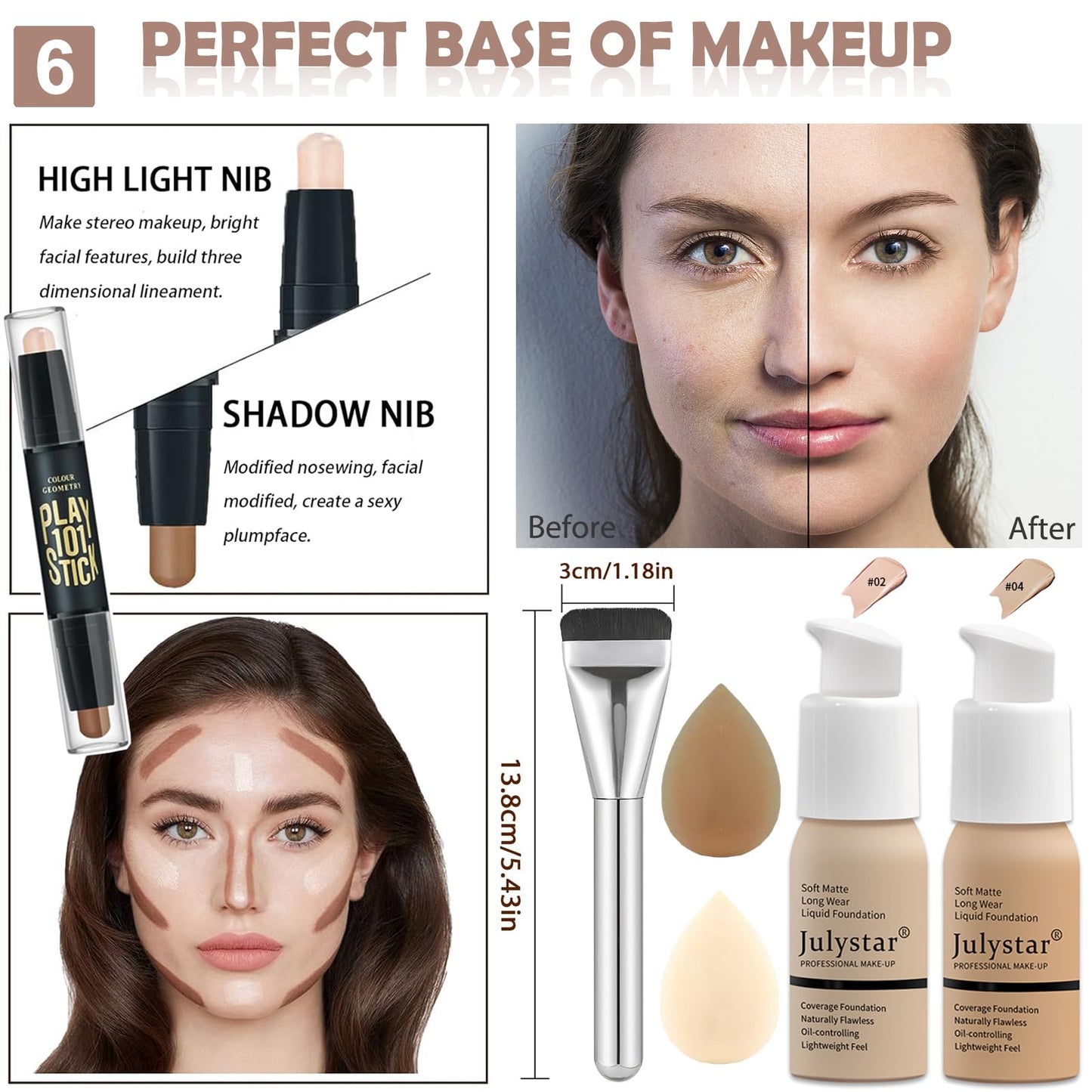 Qiong waterproof pigmented cosmetics collection featuring the volumizing black mascara and blush palette close up