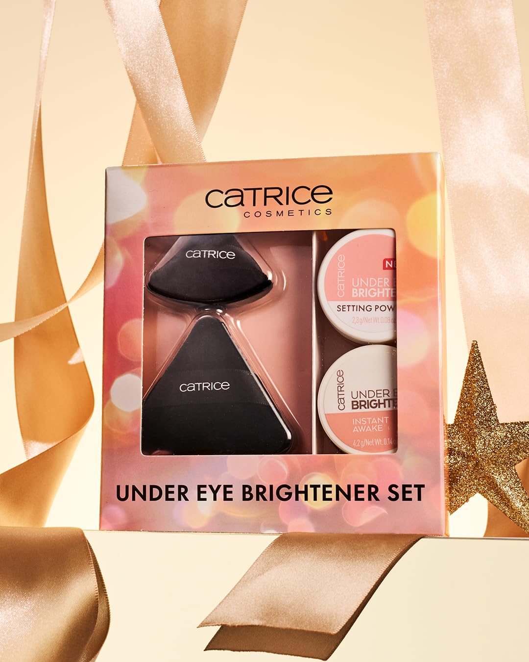 Back label of Catrice Under Eye Brightener set highlighting USA imported product details