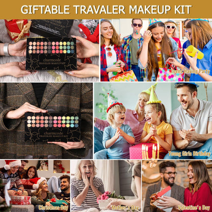 Charmcode all in one cosmetic set second tier layout featuring concealers blushes and face highlighters