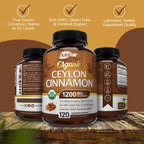 Side profile of NutriFlair Ceylon Cinnamon capsule bottle