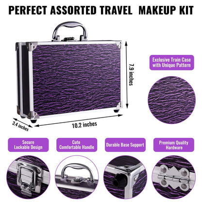 Charmcode beginner makeup kit components laid out including eye pencils and mascara.