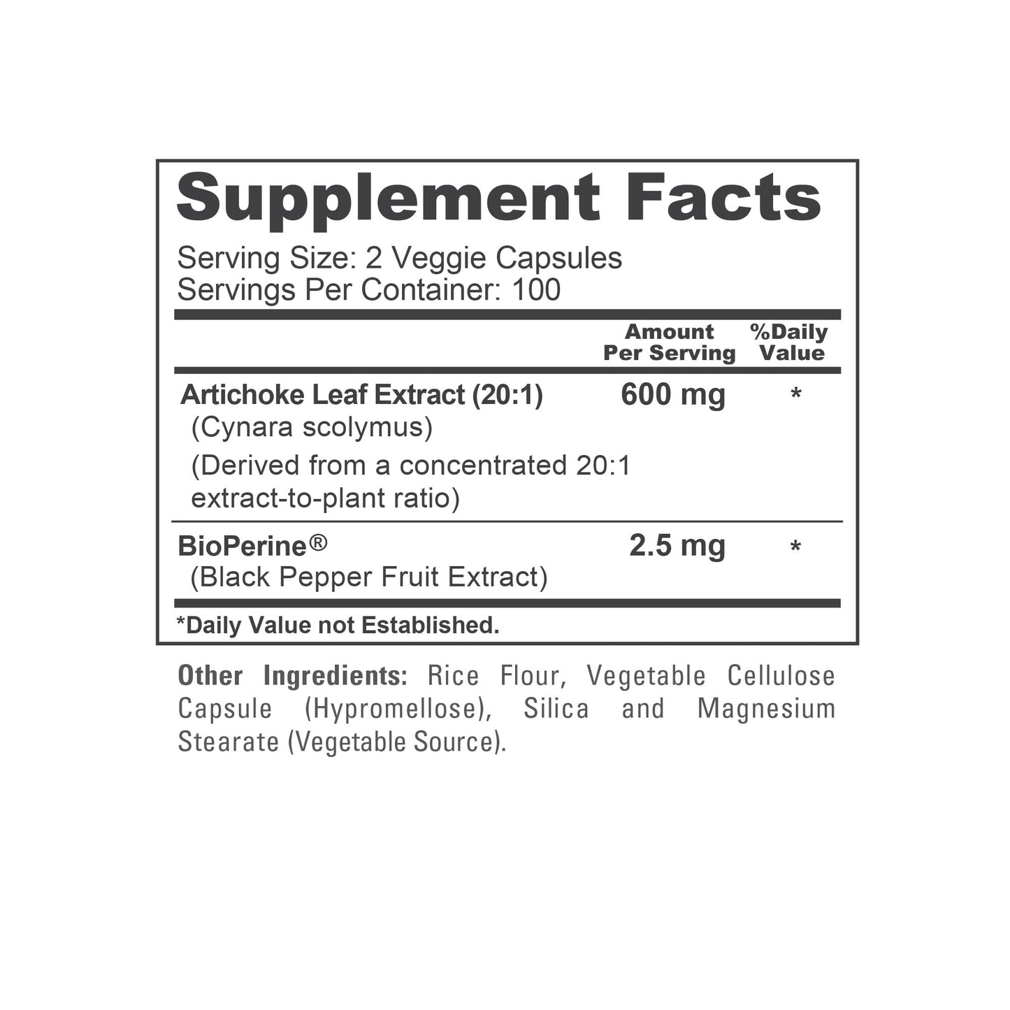 NusaPure Artichoke liver and digestive support capsules size and appearance