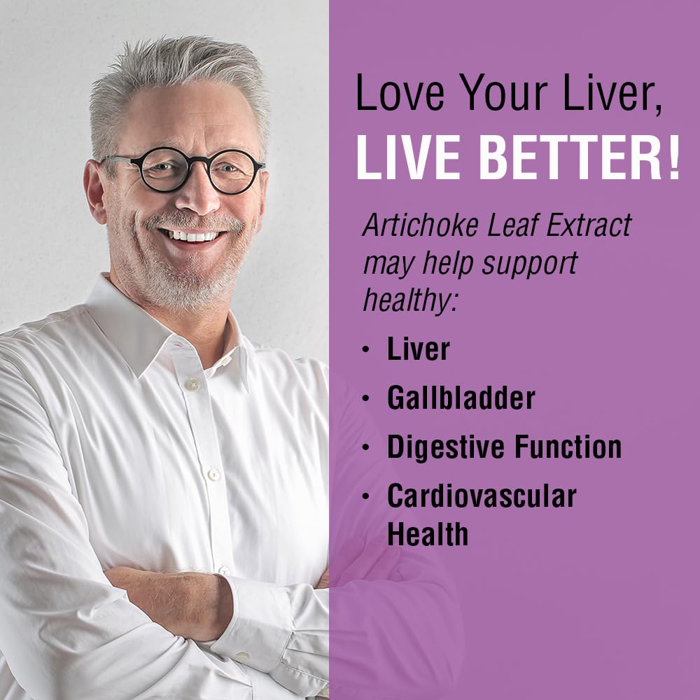 Solaray Artichoke Leaf Extract 600mg nutrition facts panel showing five percent caffeoyl acid derivatives.