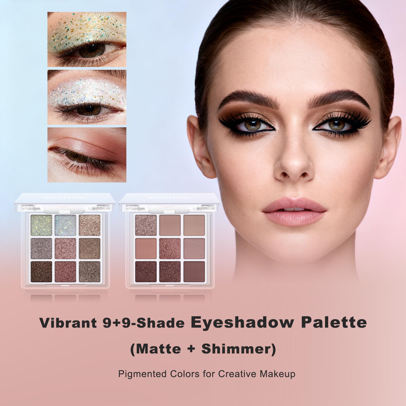 KAVCENT liquid foundation and lip gloss selection arranged neatly with application tools