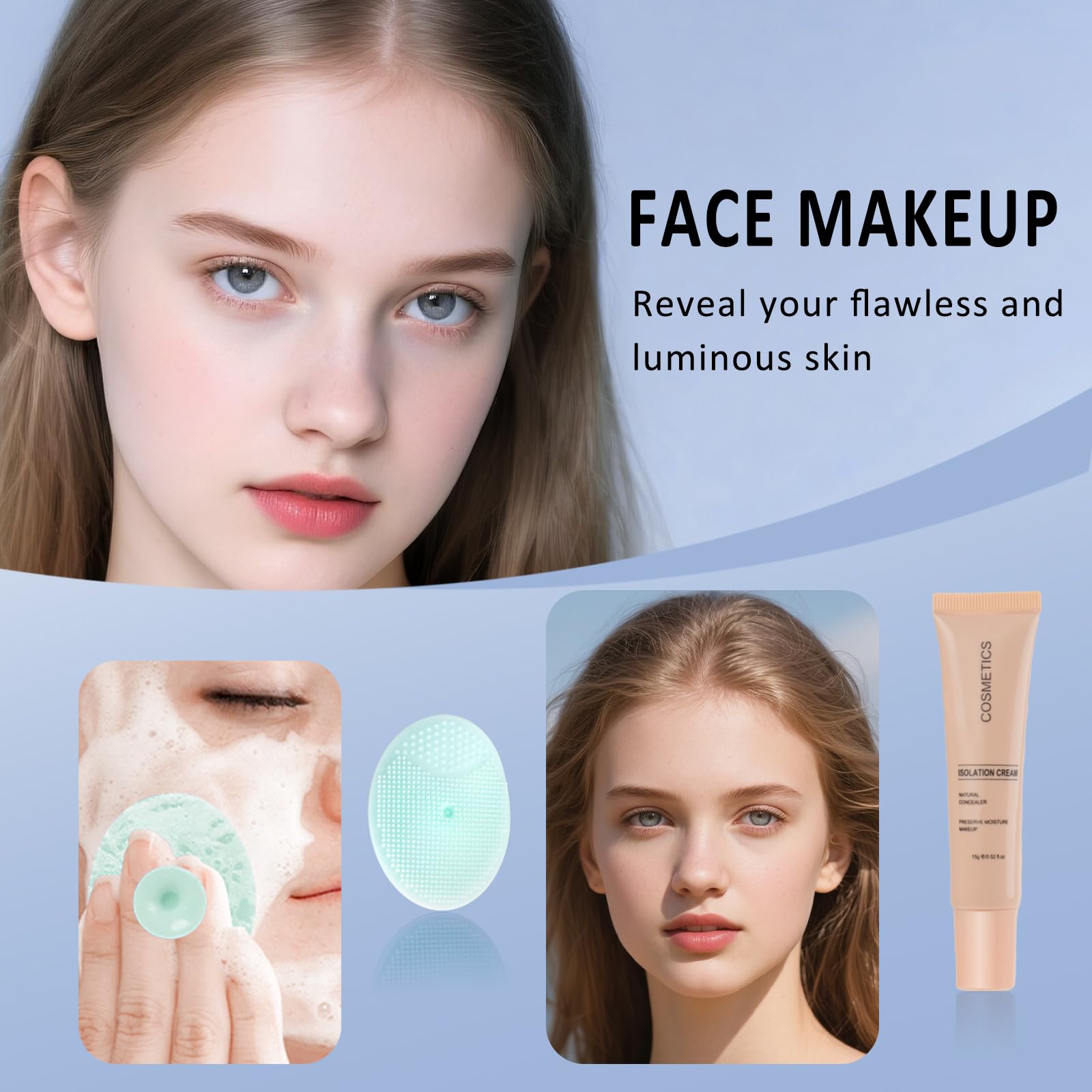 LAZORA multi color face palette and lipstick gift bundle layout