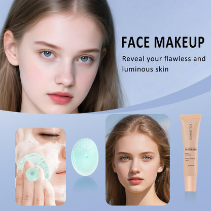 LAZORA multi color face palette and lipstick gift bundle layout