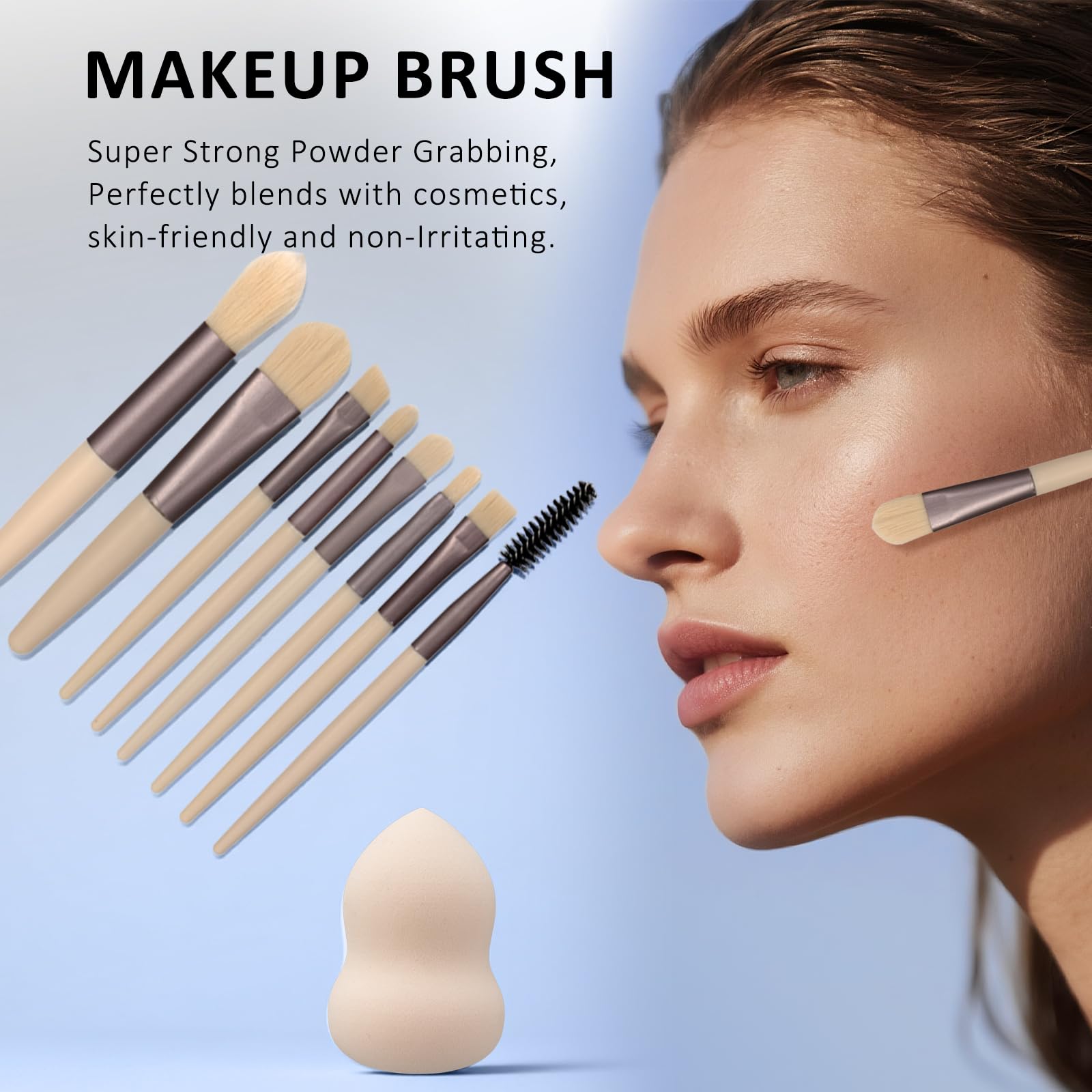 LAZORA complete starter makeup kit with blending brushes and long wearing cosmetics