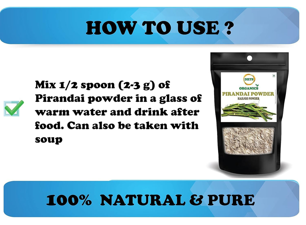 Two packs of Diets Organics natural Hadjod powder for traditional Ayurvedic wellness.