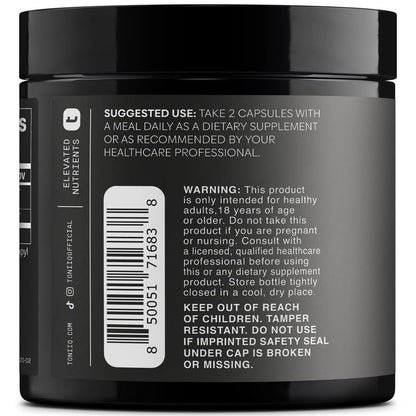 Toniiq Artichoke Extract wellness supplement bottle showcasing premium quality assurance tracking information