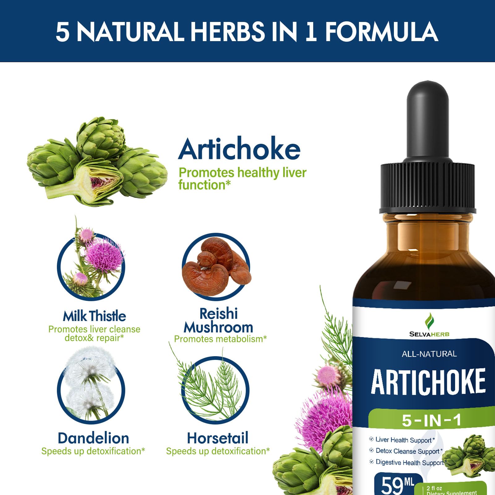Selvaherb liver detox and repair herbal drops product packaging showing authentic USA import seal
