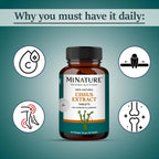 Mi Nature Cissus joint flexibility and bone strength supplement bottle resting on clean surface.
