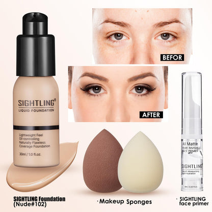 Sightling travel makeup bundle featuring lipsticks contour stick and eyeliner