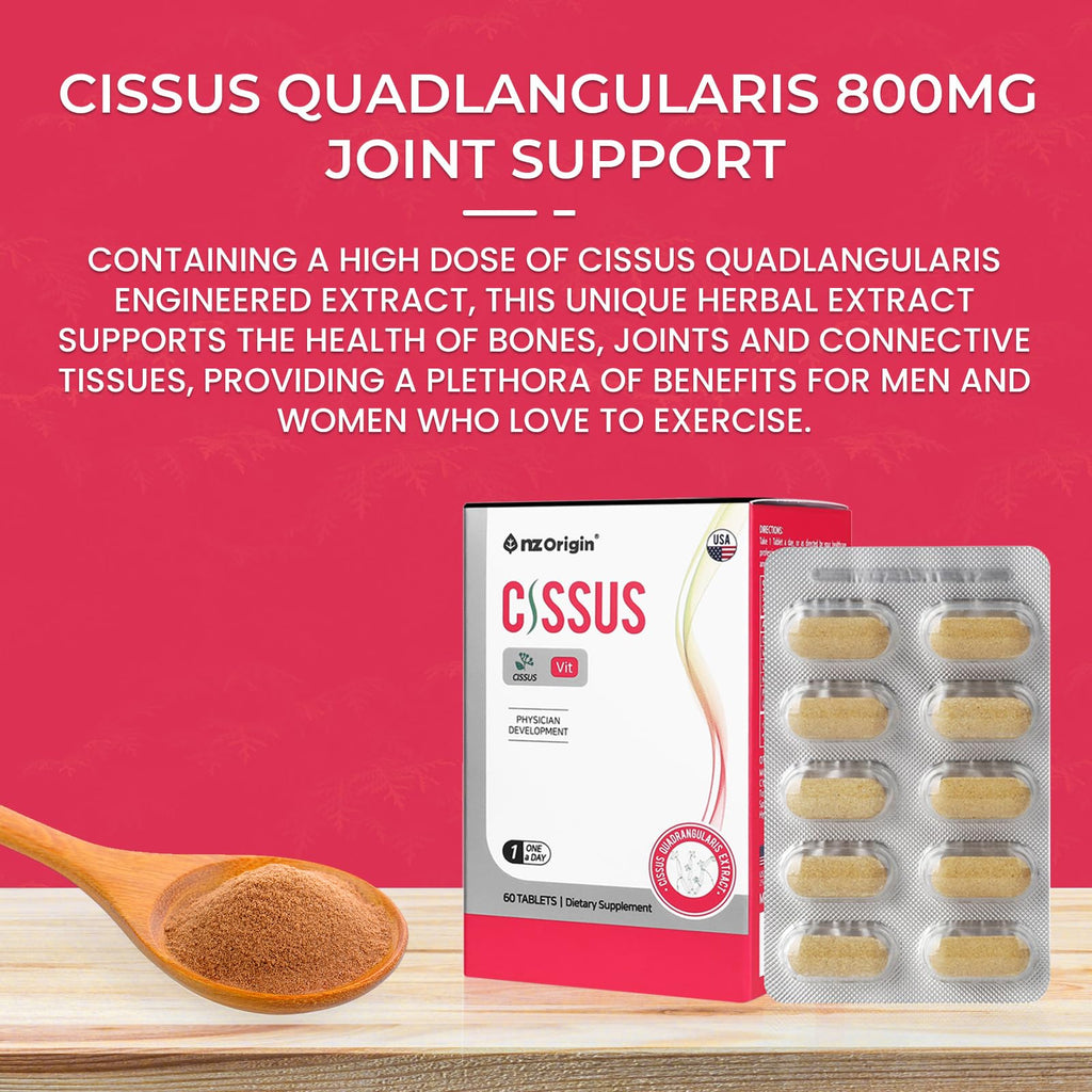 NZ Origin joint support herbal extract bottle with Vitamin B complex info