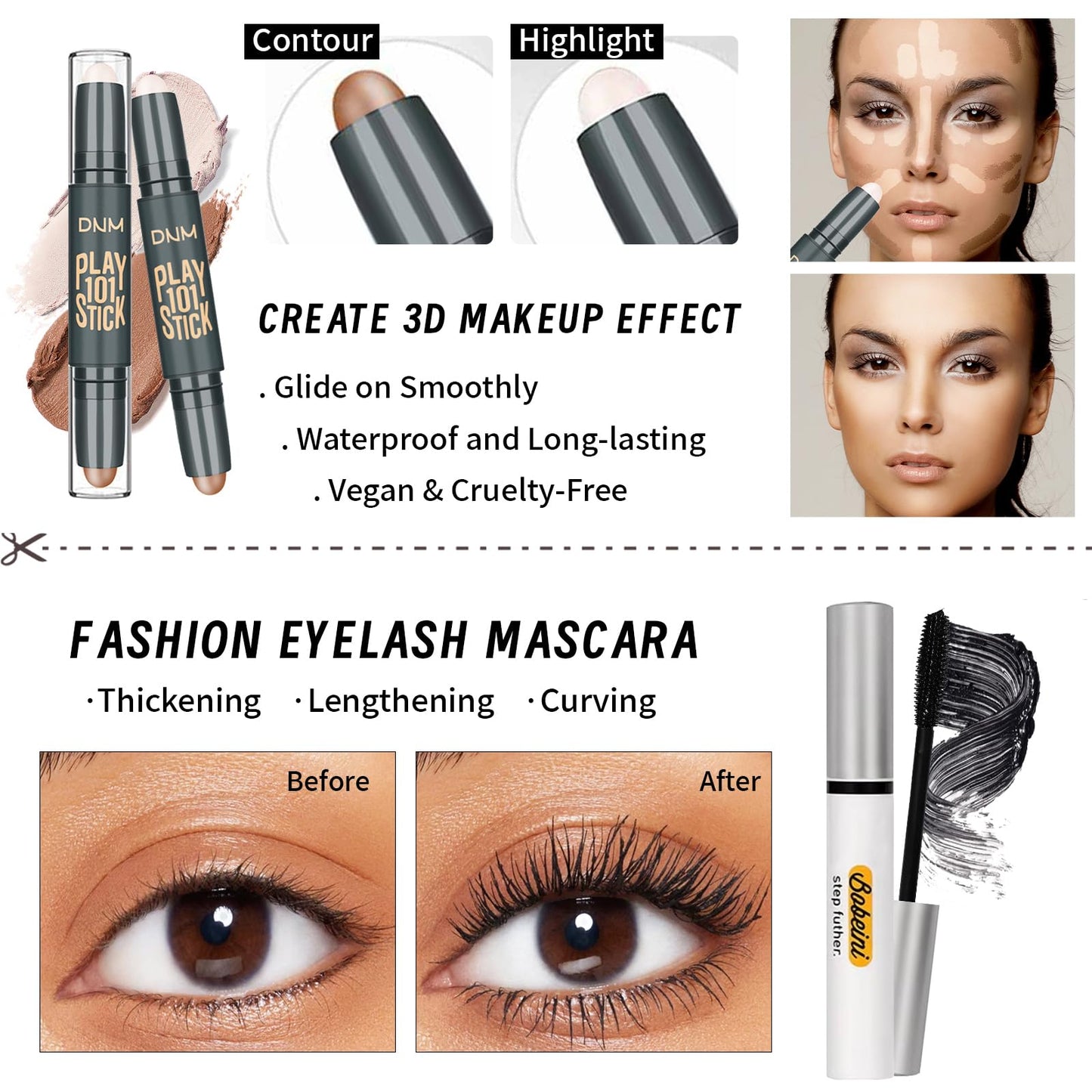 YBUETE Professional Makeup Brushes and pink blending sponge for flawless application.