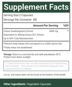 Nutritional facts panel display for VitaCosmoX 8000 mg standardized ketosterones serving size