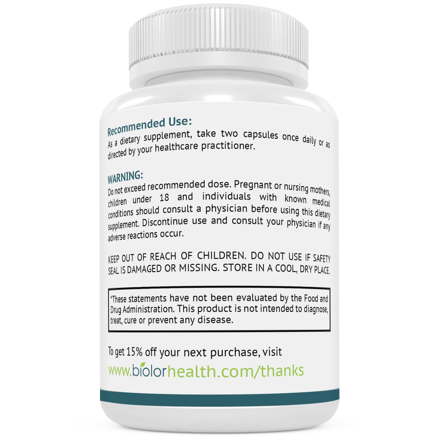 Biolor VitaGall 60 vegetarian capsules container top seal verification