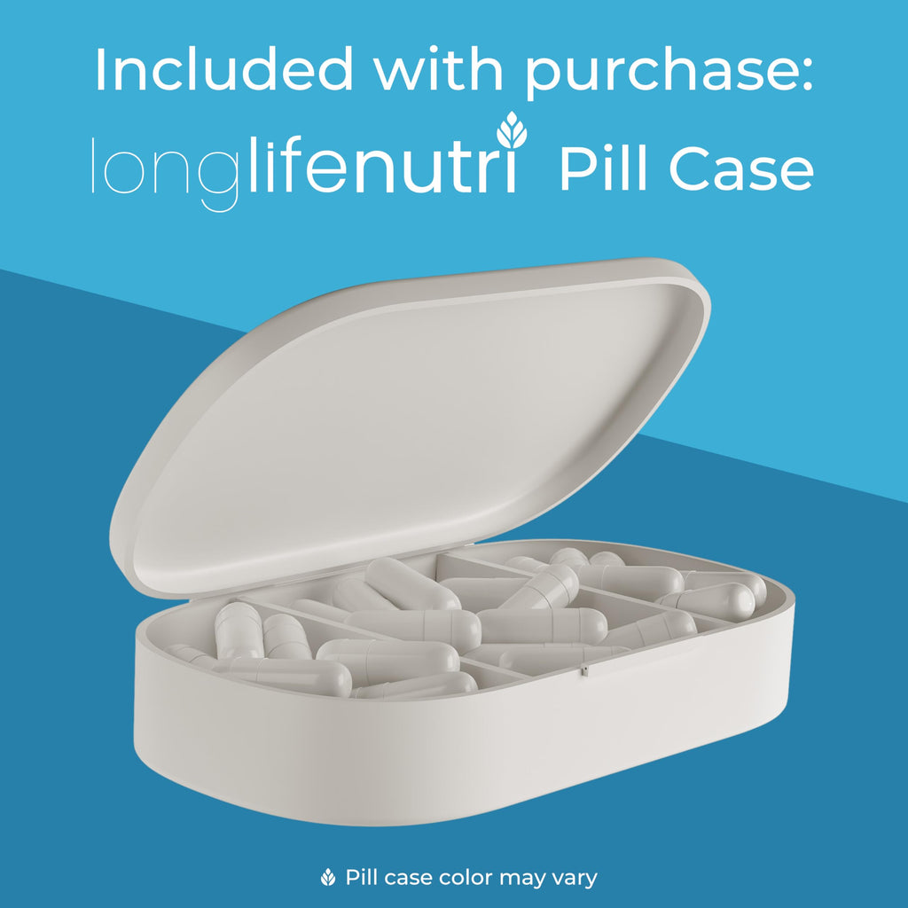 Vegetarian capsule size illustration and ingredients list for joint wellness.