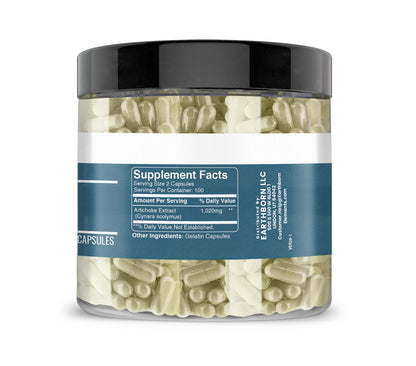 Earthborn Elements Artichoke Extract 200 capsules nutritional supplement packaging side details